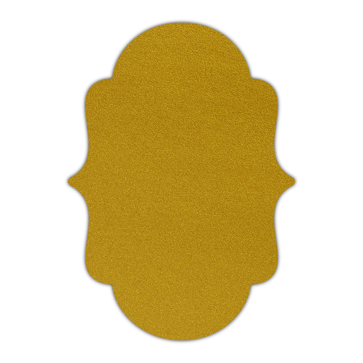 CMYK Print on Shimmer Super Gold Cardstock | Shape P2 | 2" x 3"