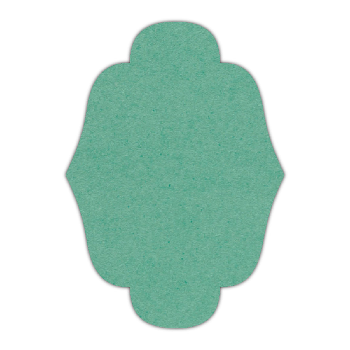 CMYK Print on Caribbean Blue Cardstock | Shape P34 | 2" x 3.5"