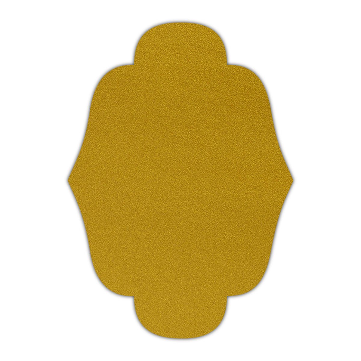 CMYK Print on Shimmer Super Gold Cardstock | Shape P34 | 2" x 3.5"