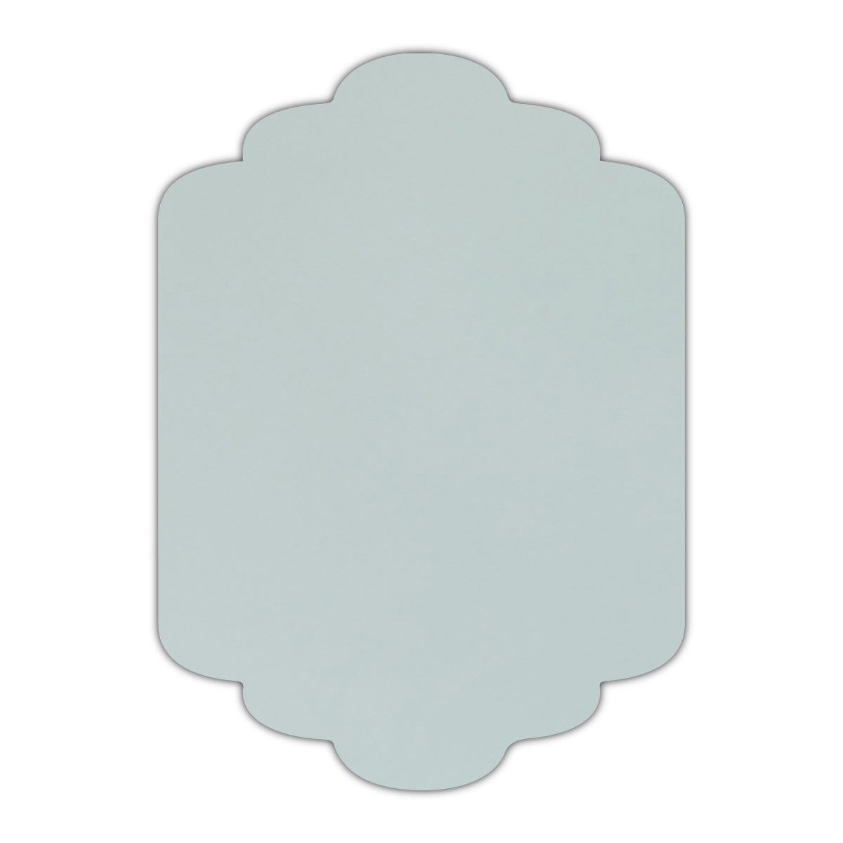 CMYK Print on Shimmer Aquamarine Cardstock | Shape P36 | 2" x 3.5"
