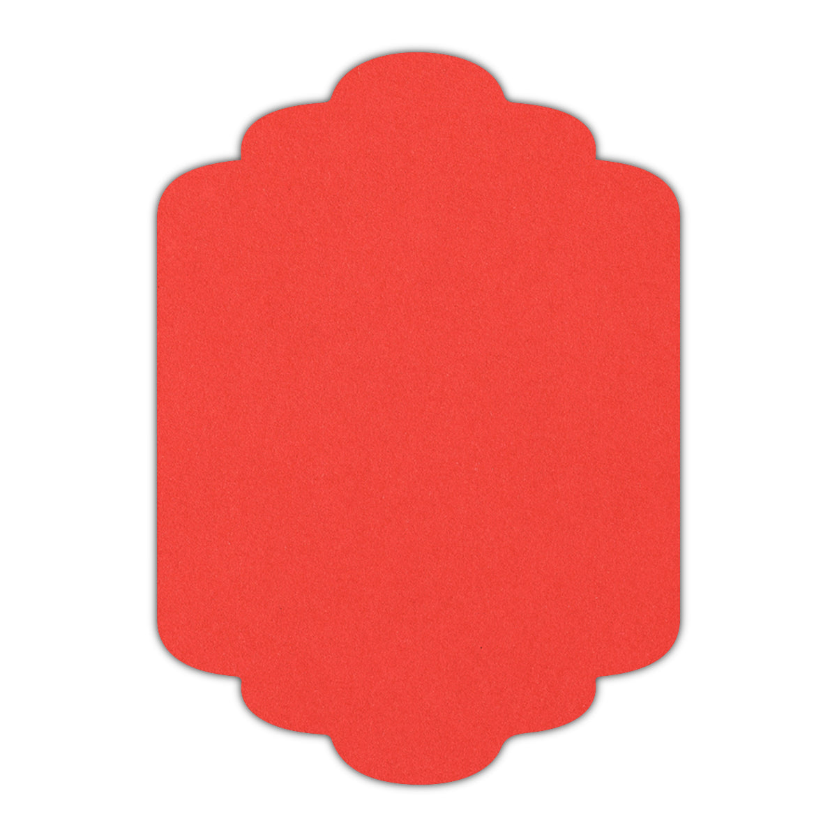 CMYK Print on Bright Red Cardstock | Shape P36 | 2" x 3.5"