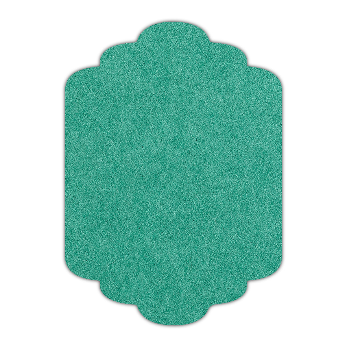 CMYK Print on Emerald Cardstock | Shape P36 | 2" x 3.5"
