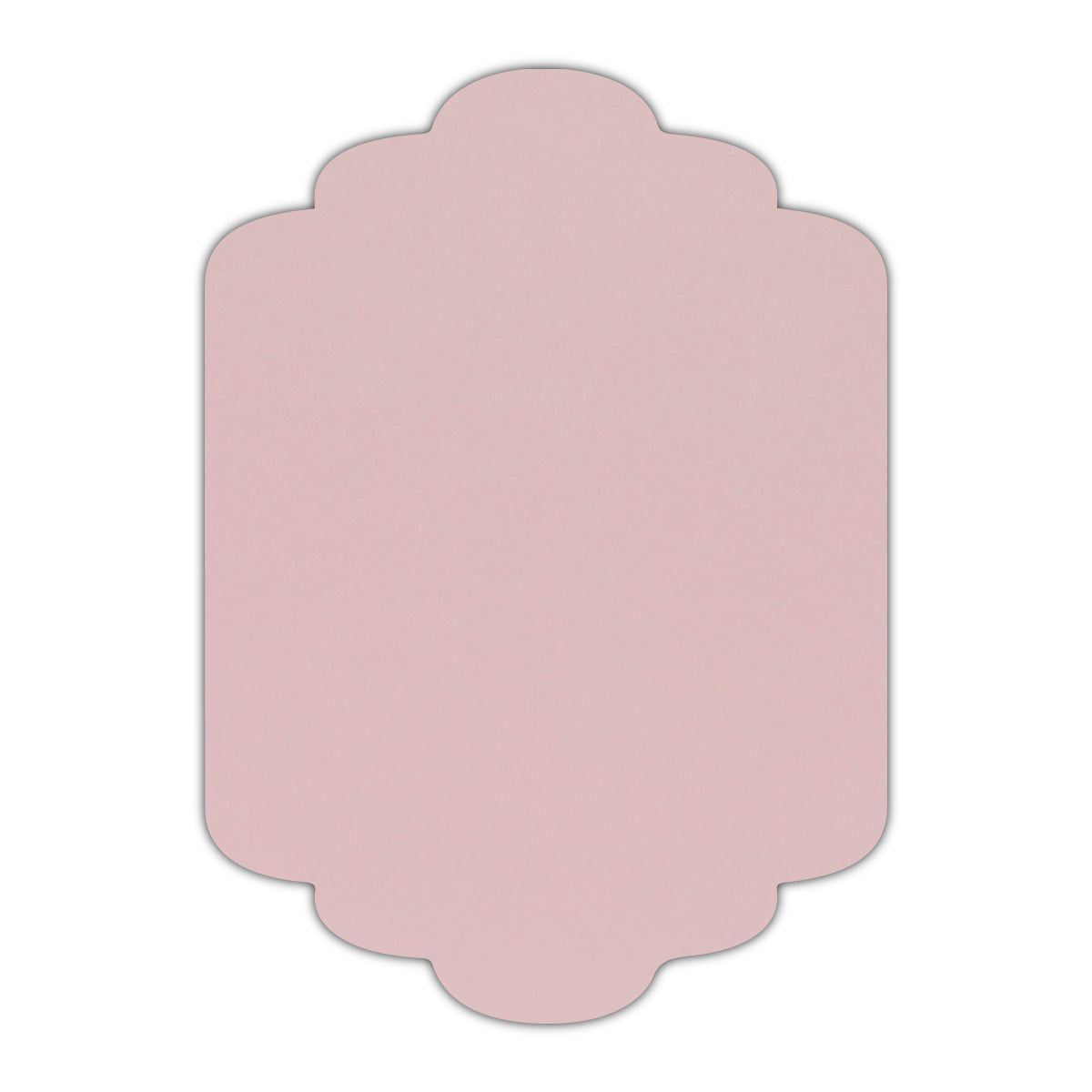 CMYK Print on Shimmer Rose Quartz Cardstock | Shape P36 | 2" x 3"