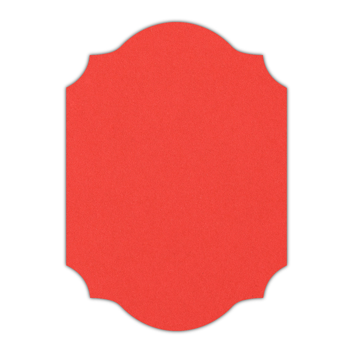 CMYK Print on Bright Red Cardstock | Shape P37 | 2" x 3"