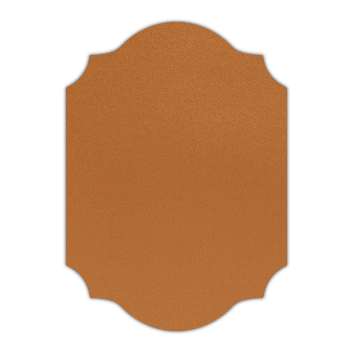 CMYK Print on Shimmer Copper Cardstock | Shape P37 | 2" x 3"