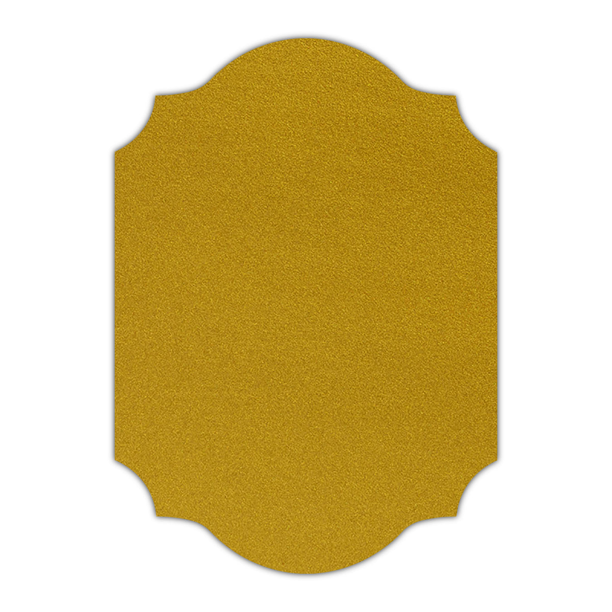 CMYK Print on Shimmer Super Gold Cardstock | Shape P37 | 2" x 3.5"
