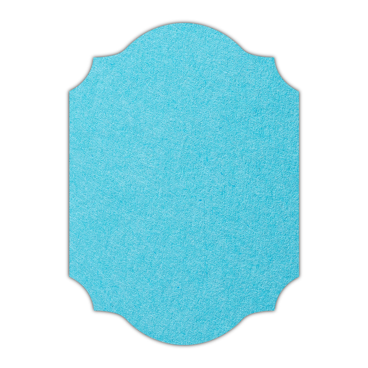CMYK Print on Turquoise Cardstock | Shape P37 | 2" x 3.5"