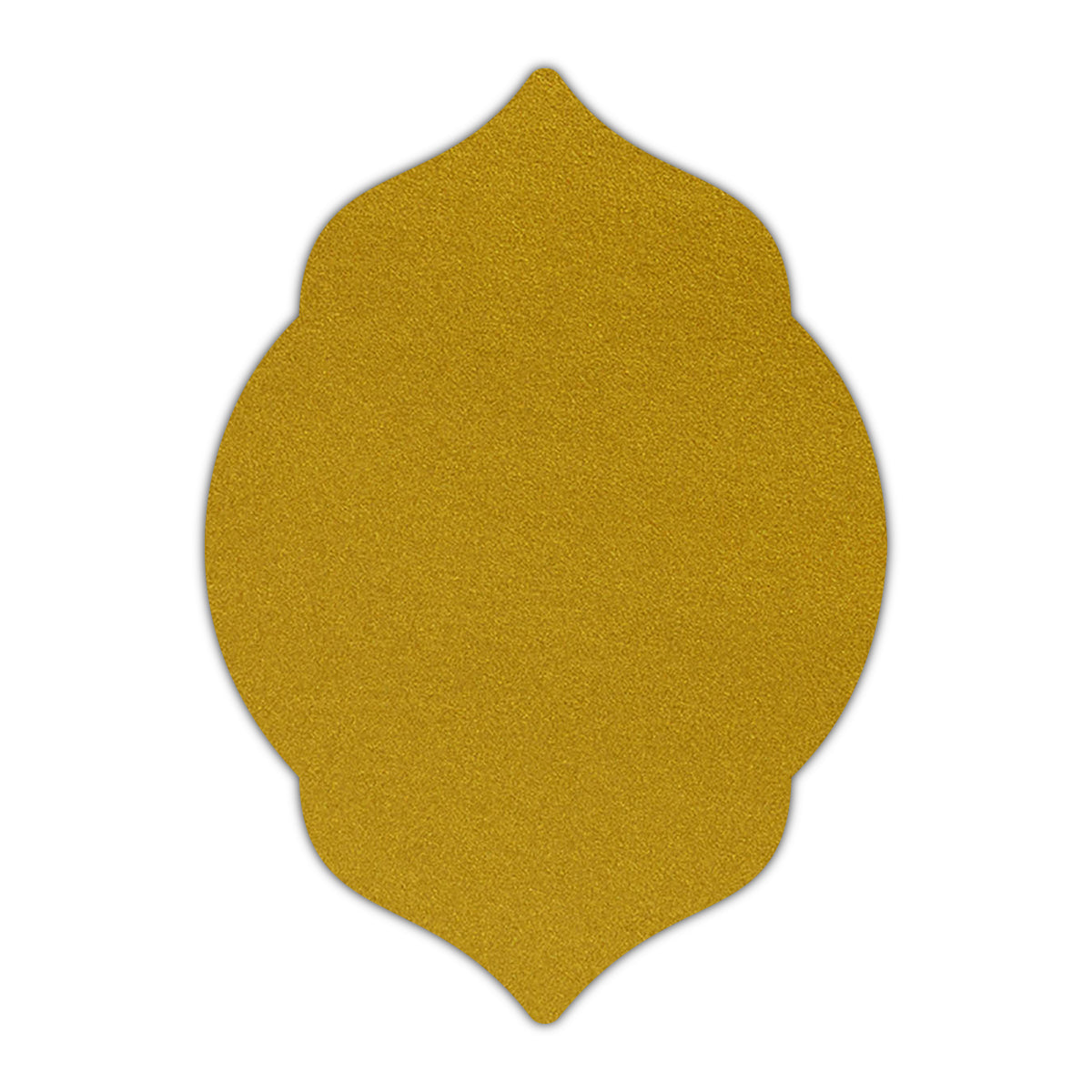 CMYK Print on Shimmer Super Gold Cardstock | Shape P5 | 2" x 3.5"