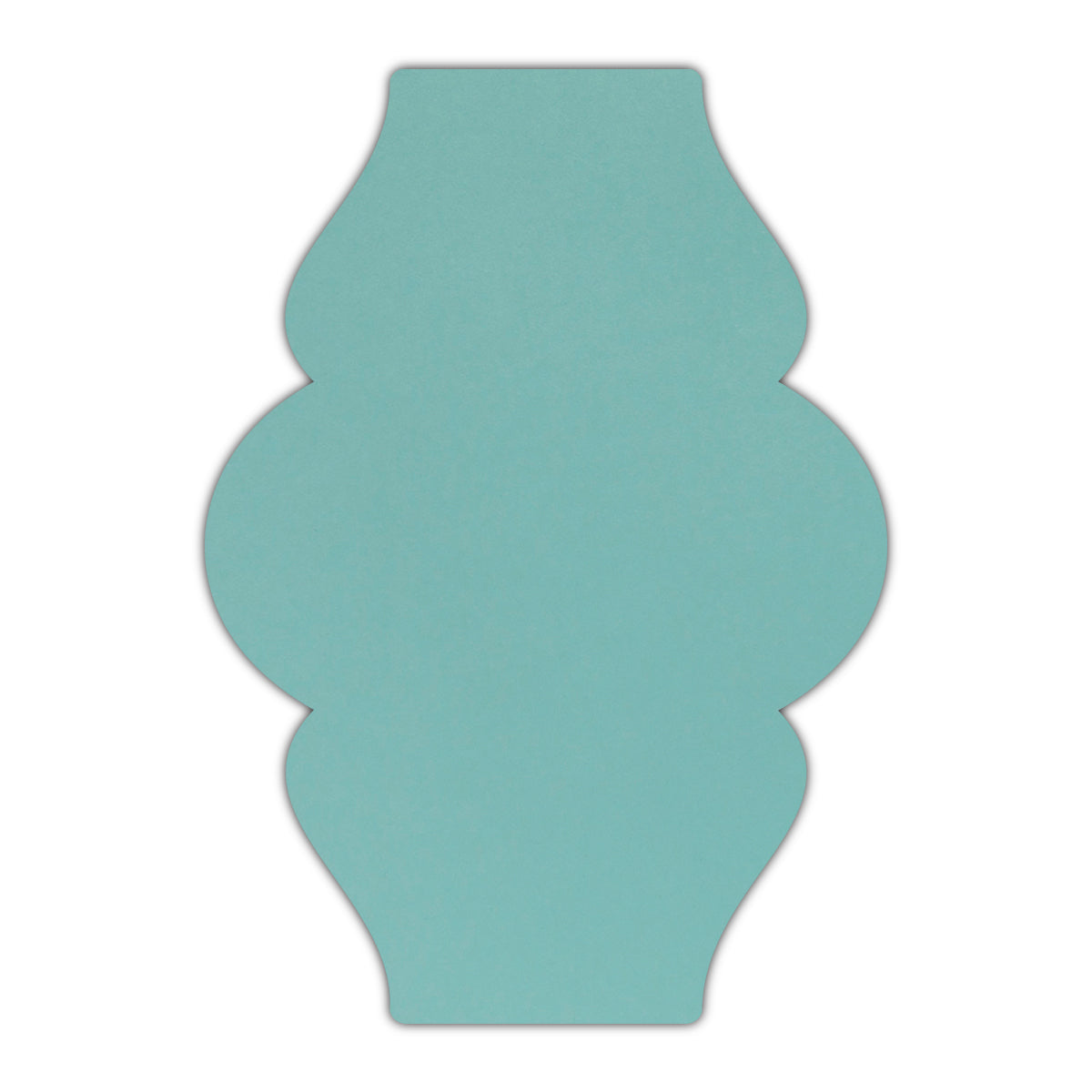 CMYK Print on Shimmer Lagoon Cardstock | Shape P6 | 2" x 3.5"