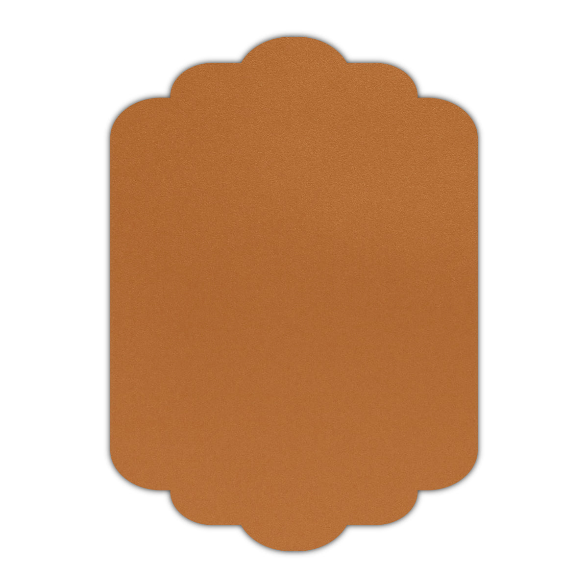 CMYK Print on Shimmer Copper Cardstock | Shape P74 | 3" x 4"