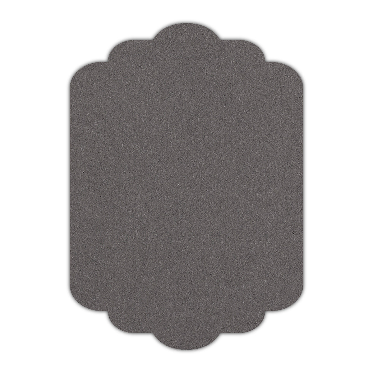 CMYK Print on Dark Grey Cardstock | Shape P74 | 2" x 3.5"