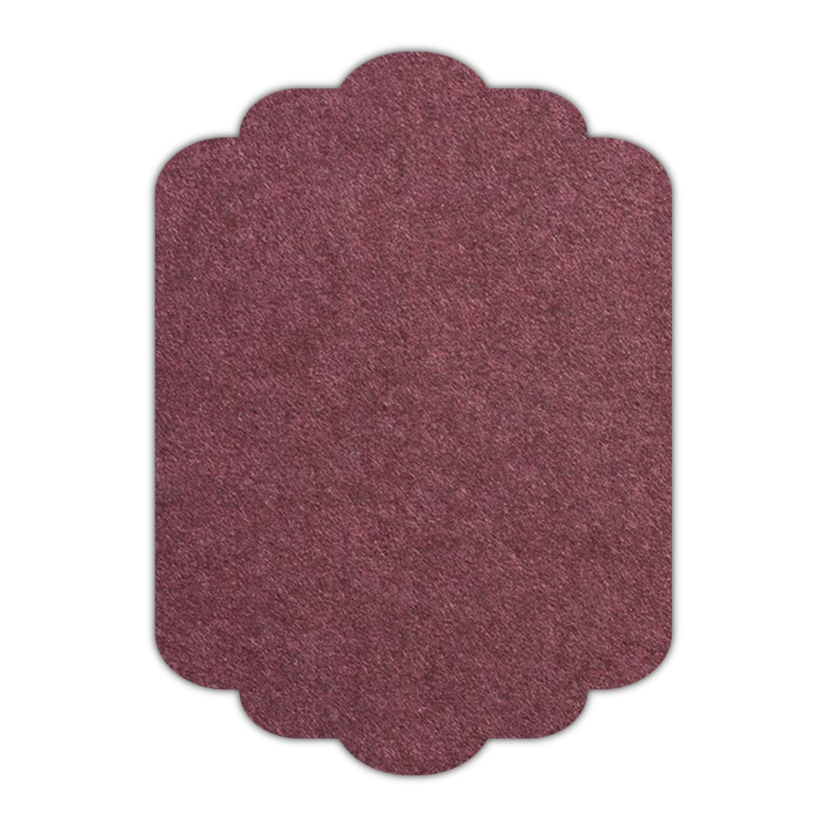 CMYK Print on Merlot Cardstock | Shape P74 | 2" x 3"