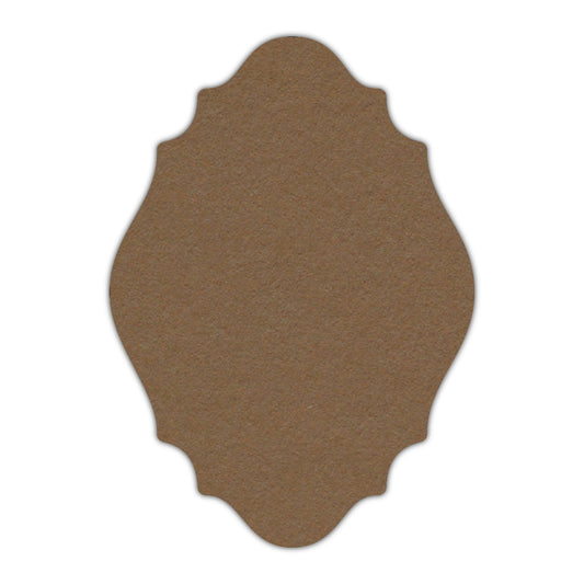 CMYK Print on Cappuccino Cardstock | Shape P9 | 2" x 3.5"