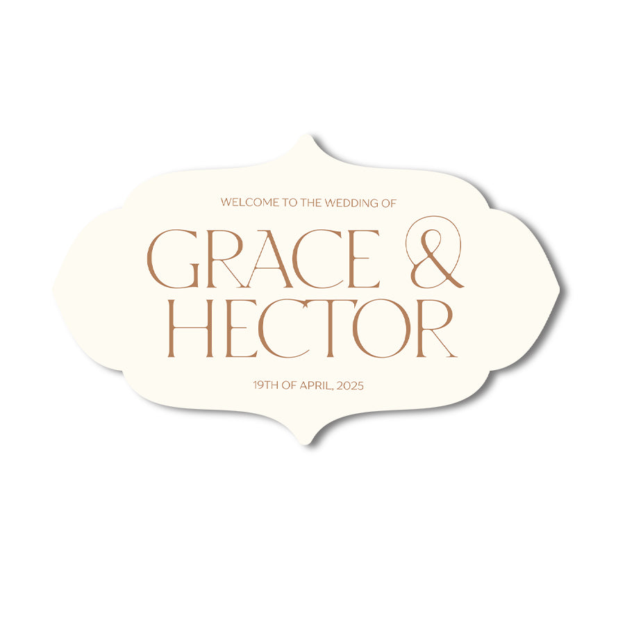 Personalized Wedding Signs | Fully Custom Print | Signature Shape 16