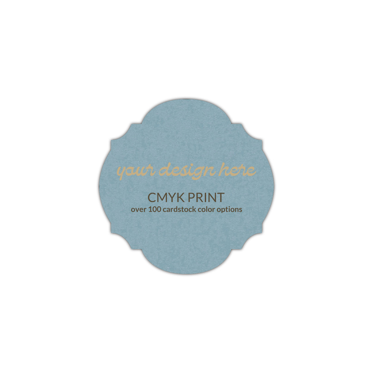 Shape S104 Diecut Card | CMYK Print | 3" x 3"