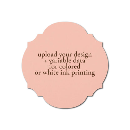 Individually Personalized Wedding Prints on Diecut Cardstock - Shape S104