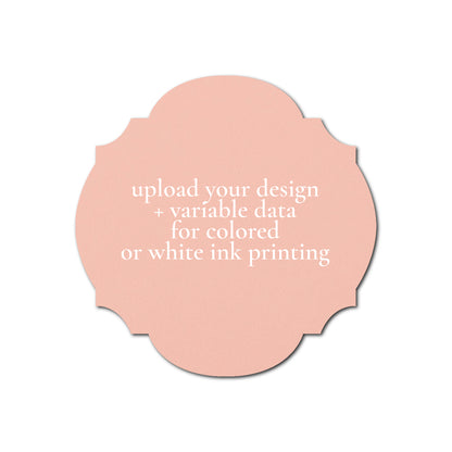 Individually Personalized Wedding Prints on Diecut Cardstock - Shape S104