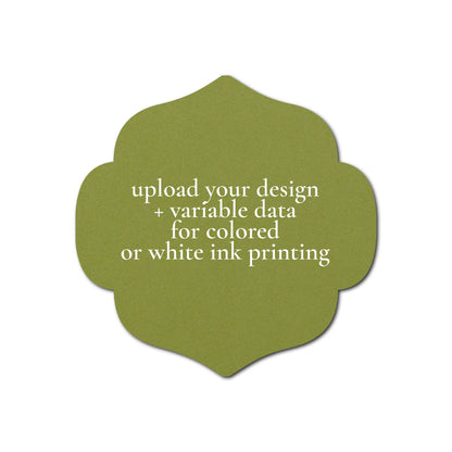 Individually Personalized Wedding Prints on Diecut Cardstock - Shape S10