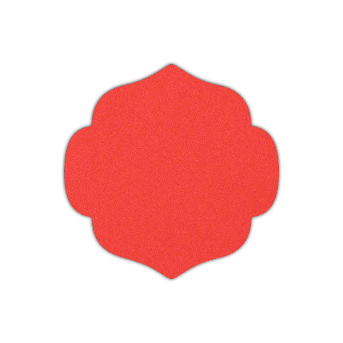 CMYK Print on Bright Red Cardstock | Shape S10 | 2.5" x 2.5"
