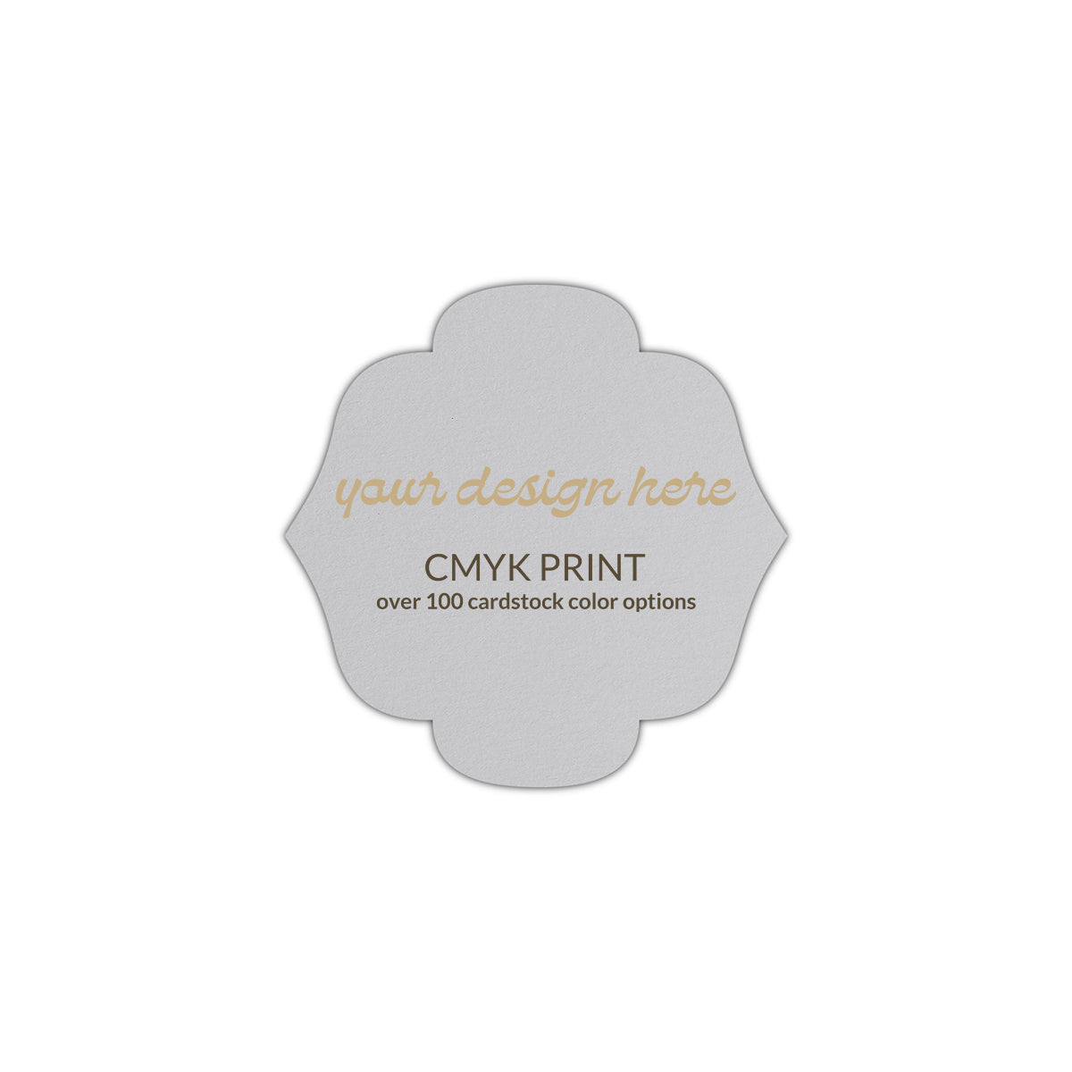 Shape S116 Diecut Card | CMYK Print | 2" x 2"