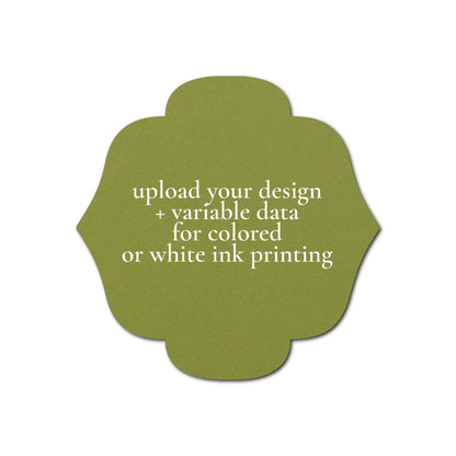 Individually Personalized Wedding Prints on Diecut Cardstock - Shape S116