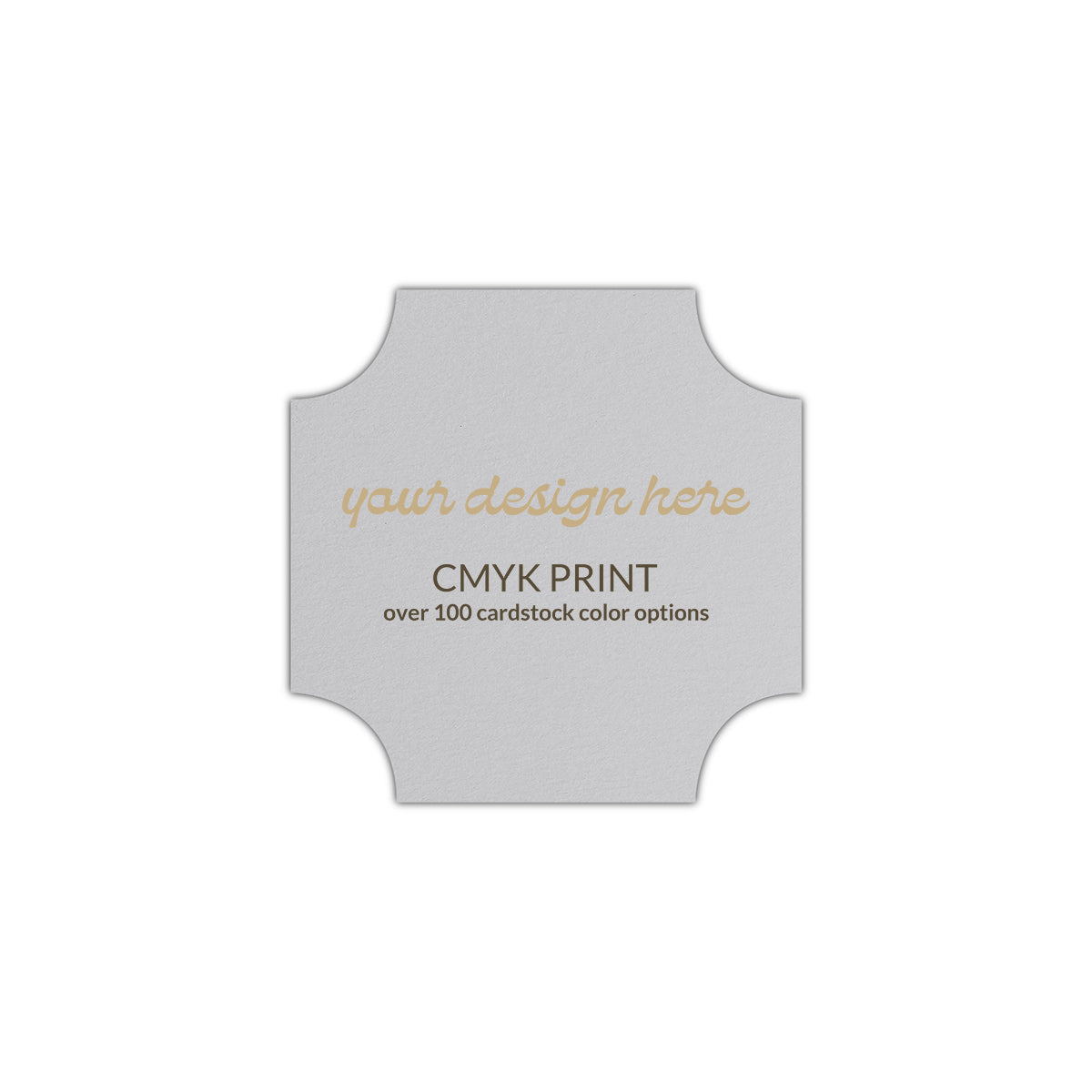 Shape S118 Diecut Card | CMYK Print | 2" x 2"