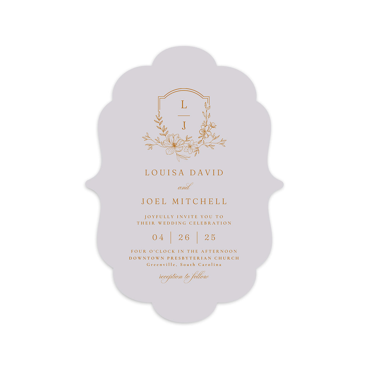 Personalized Wedding Cards | Fully Custom Print | Signature Shape S11