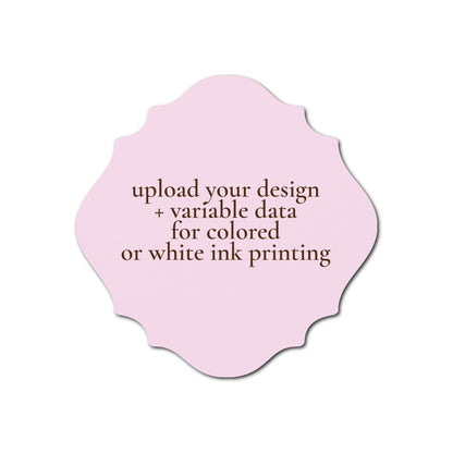 Individually Personalized Wedding Prints on Diecut Cardstock - Shape S13