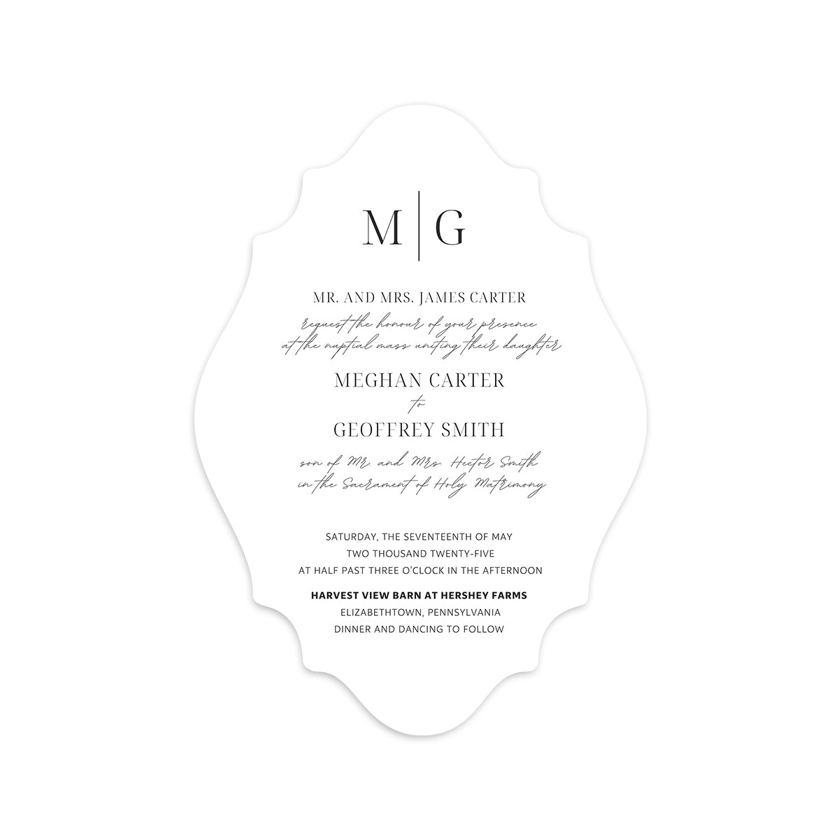 Personalized Wedding Cards | Fully Custom Print | Signature Shape S13