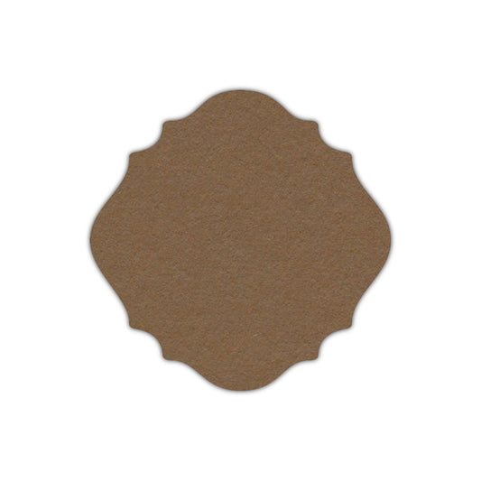 CMYK Print on Cappuccino Cardstock | Shape S13 | 2" x 2"