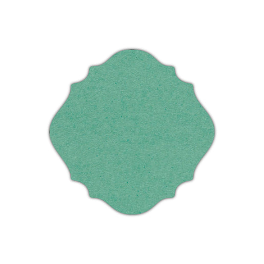 CMYK Print on Caribbean Blue Cardstock | Shape S13 | 2" x 2"