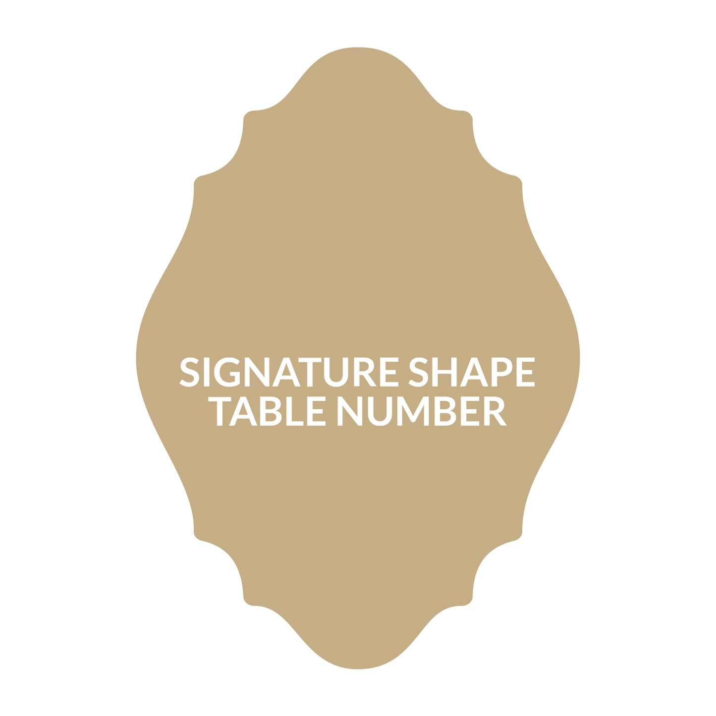 Full Color Print | Signature Shape | Custom Table Number - Shape S13