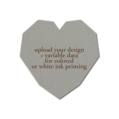 Individually Personalized Wedding Prints on Diecut Cardstock - Shape S14