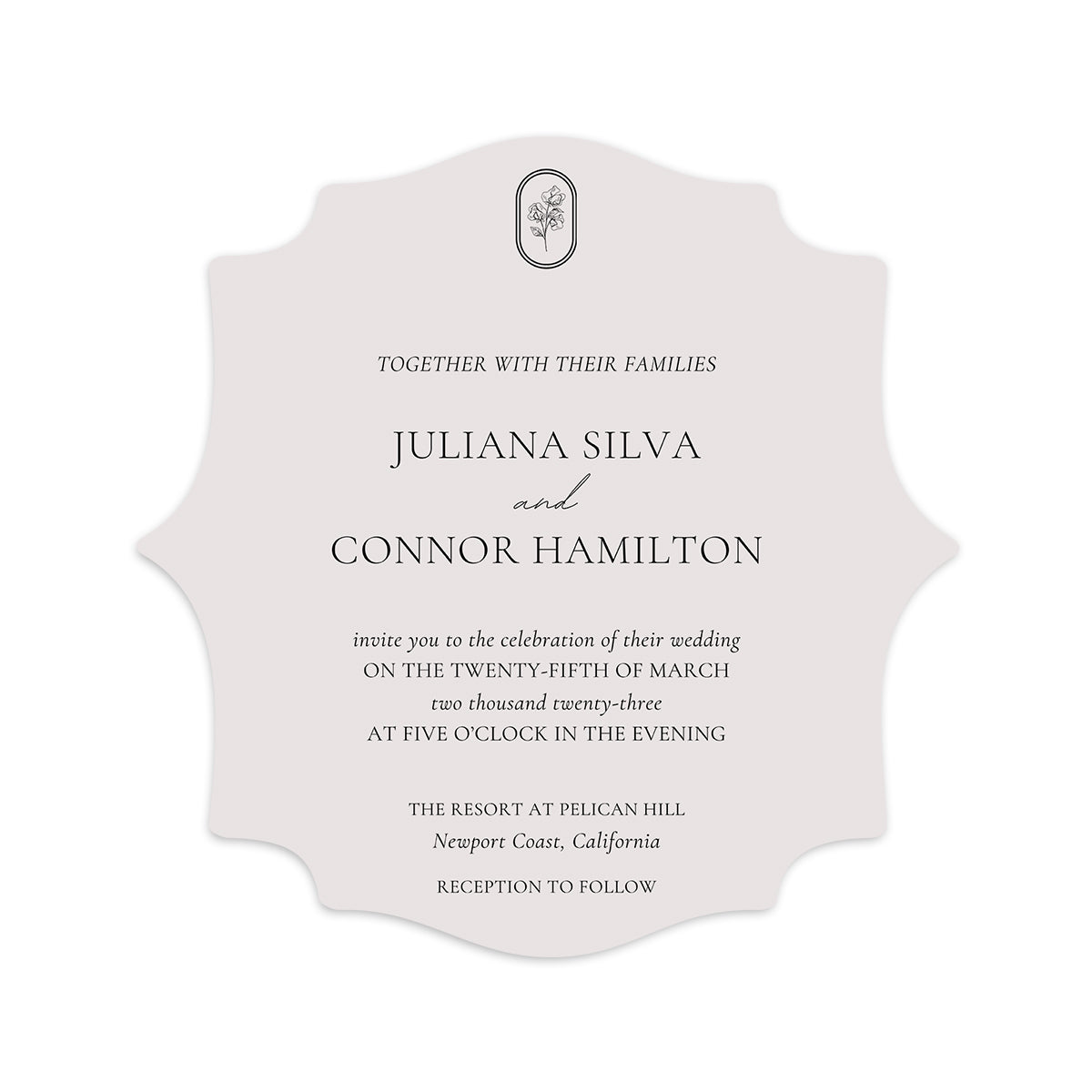 Personalized Wedding Cards | Fully Custom Print | Signature Shape SS15