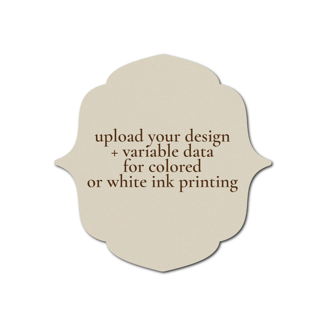 Individually Personalized Wedding Prints on Diecut Cardstock - Shape S16