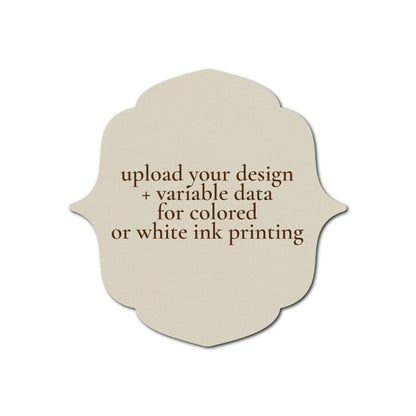 Individually Personalized Wedding Prints on Diecut Cardstock - Shape S16