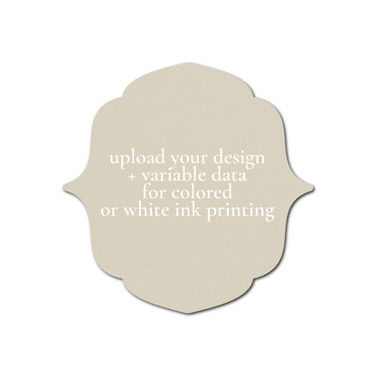 Individually Personalized Wedding Prints on Diecut Cardstock - Shape S16