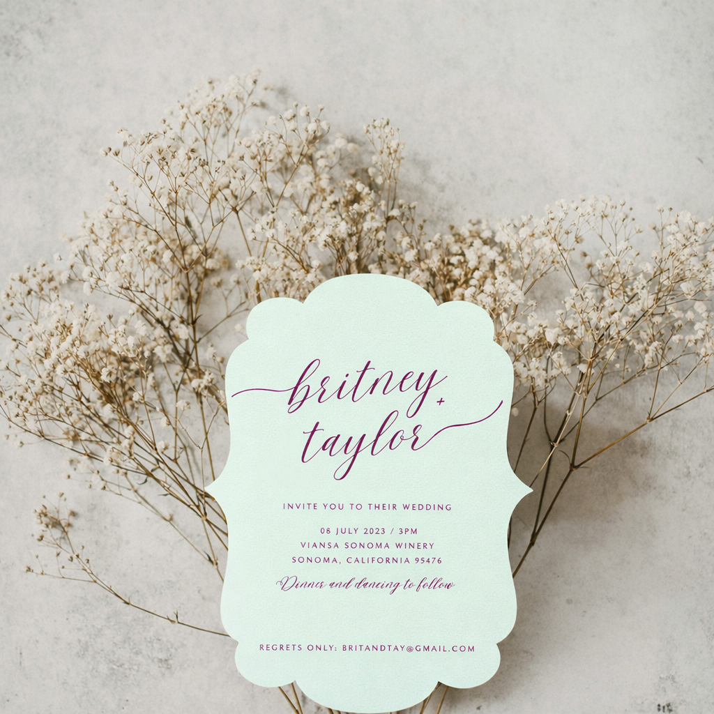 Personalized Wedding Cards | Fully Custom Print | Signature Shape S1