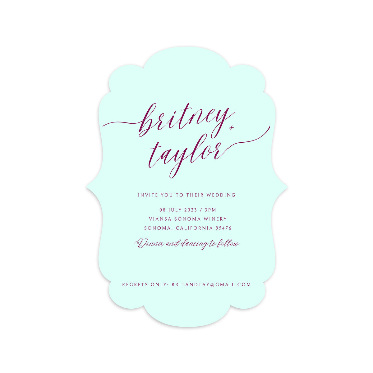 Personalized Wedding Cards | Fully Custom Print | Signature Shape S1