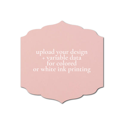 Individually Personalized Wedding Prints on Diecut Cardstock - Shape S23