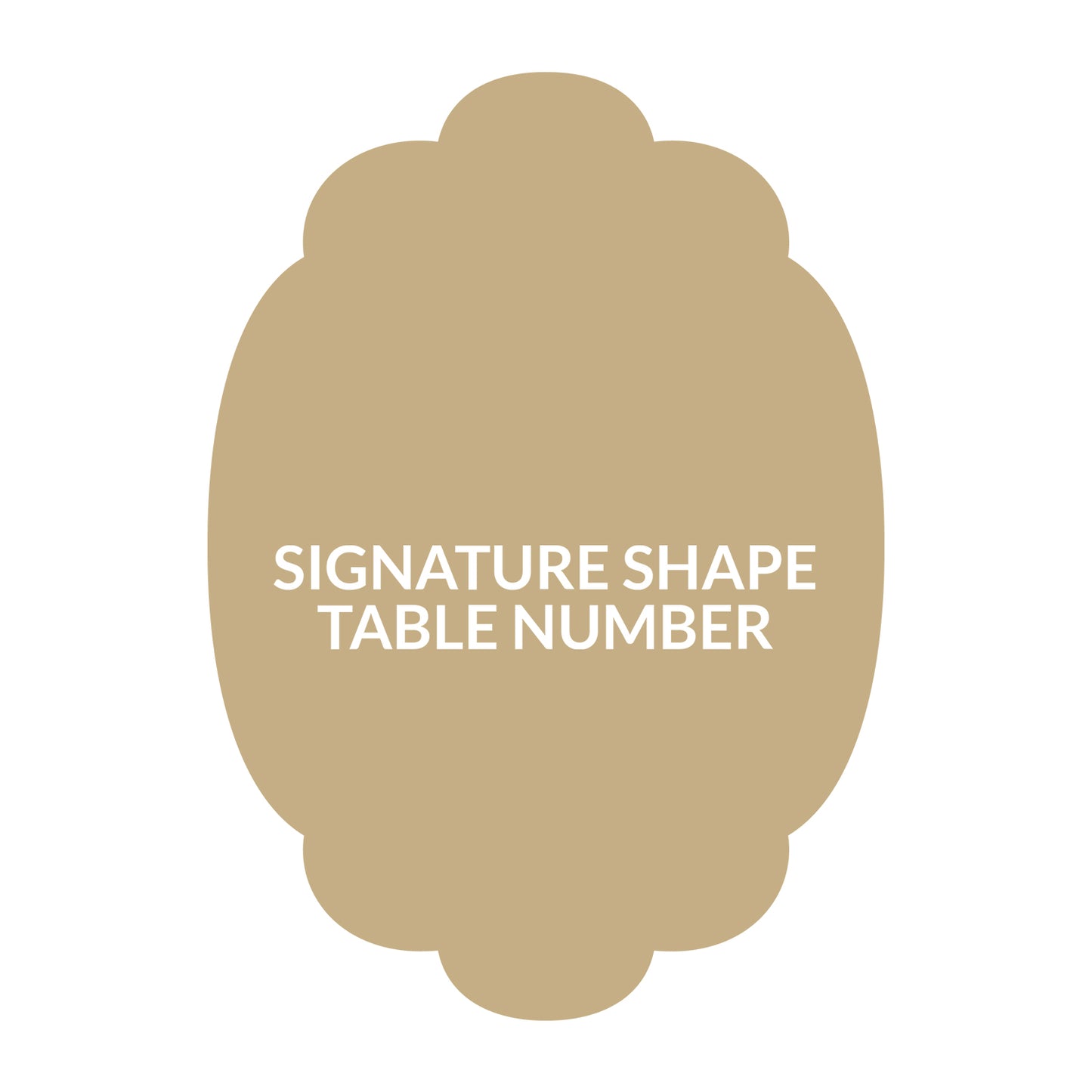 Full Color Print | Signature Shape | Custom Table Number - Shape S26
