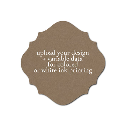 Individually Personalized Wedding Prints on Diecut Cardstock - Shape S27