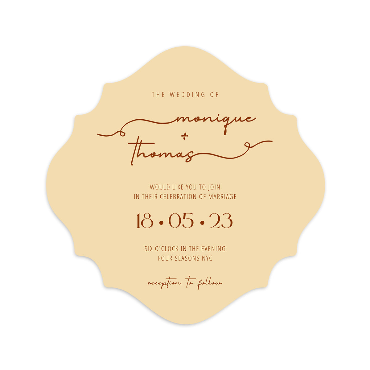 Personalized Wedding Cards | Fully Custom Print | Signature Shape SS27