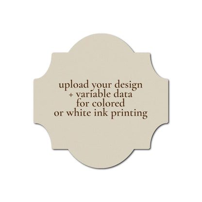 Individually Personalized Wedding Prints on Diecut Cardstock - Shape S28