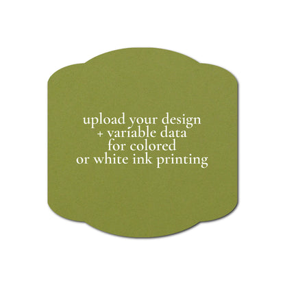 Individually Personalized Wedding Prints on Diecut Cardstock - Shape S34