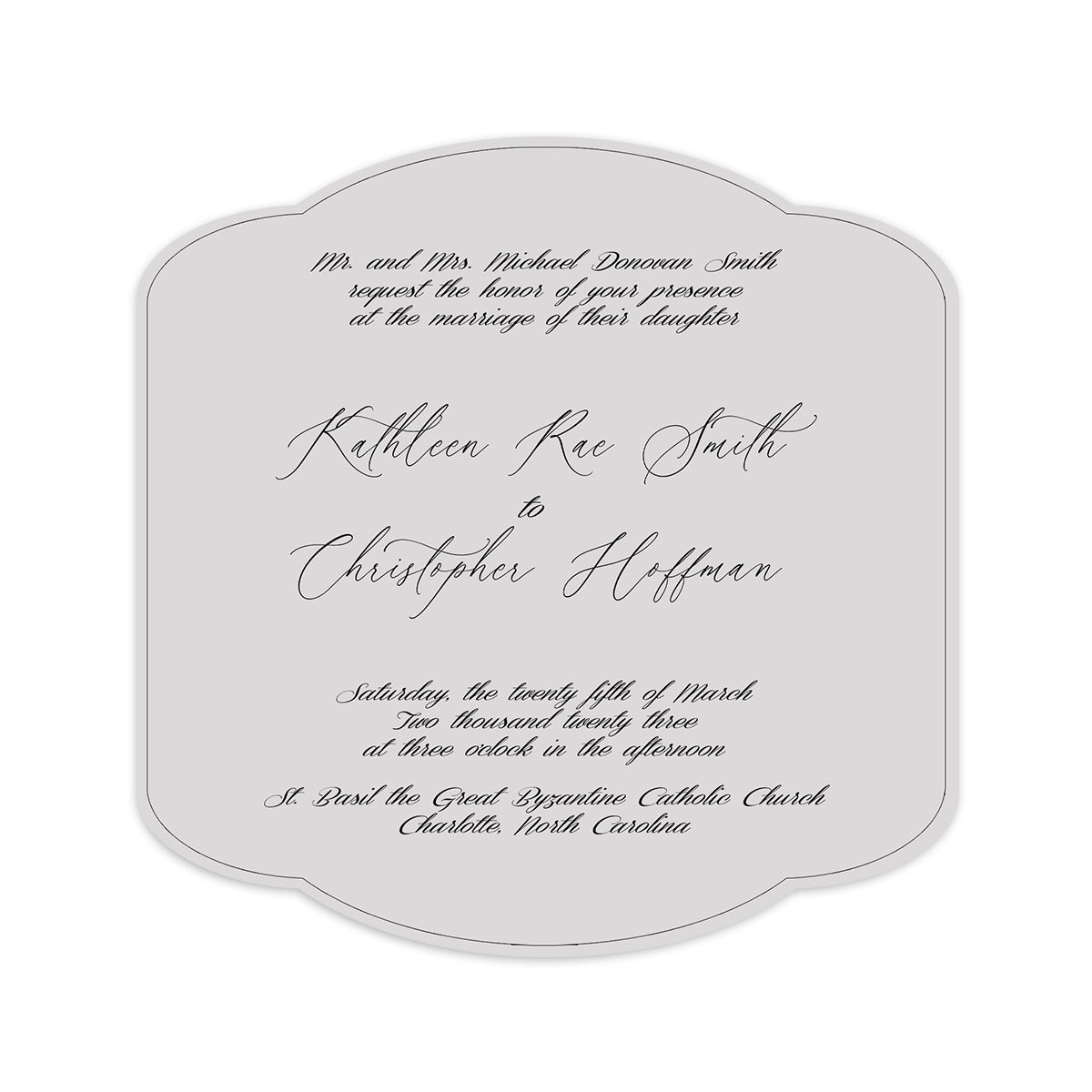 Personalized Wedding Cards | Fully Custom Print | Signature Shape SS34