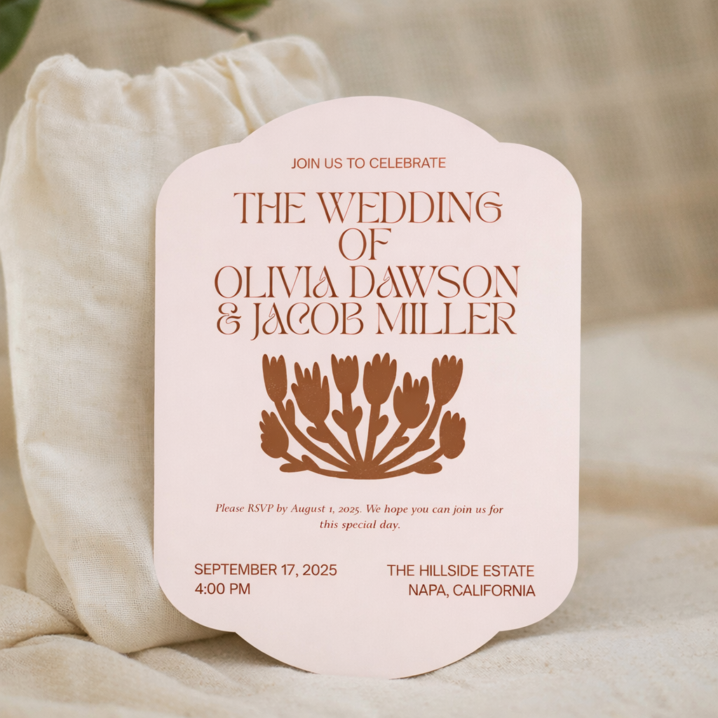 Personalized Wedding Cards | Fully Custom Print | Signature Shape S34