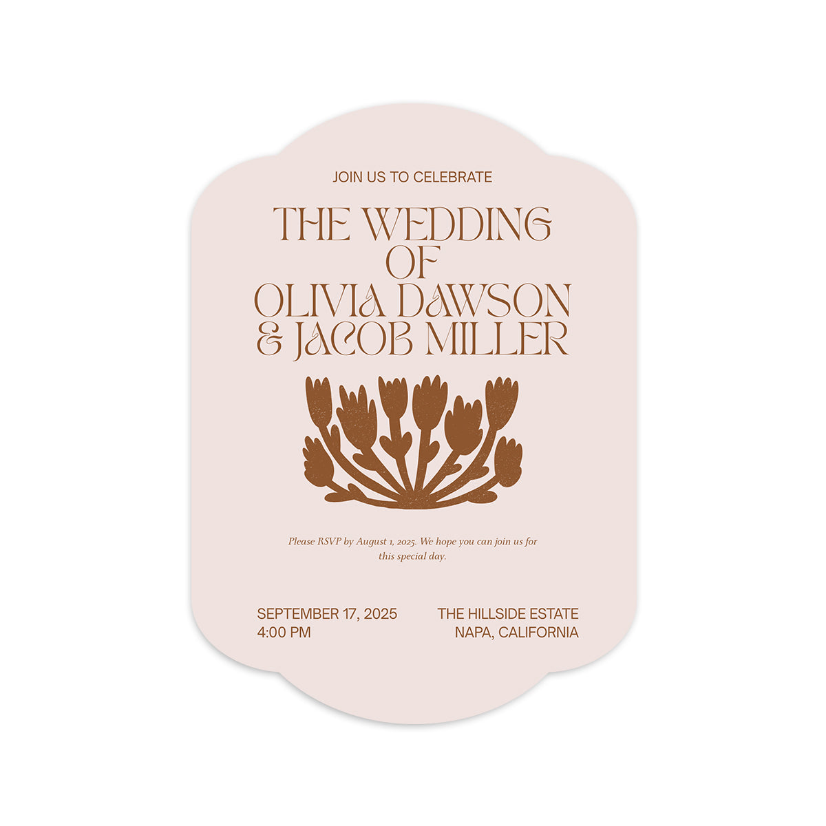 Personalized Wedding Cards | Fully Custom Print | Signature Shape S34