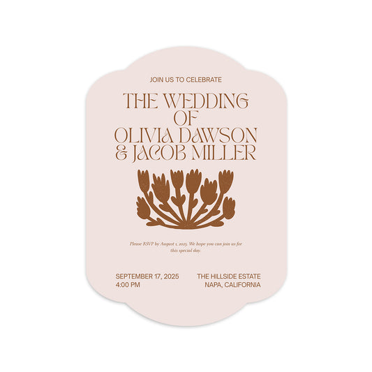 Personalized Wedding Cards | Fully Custom Print | Signature Shape S34
