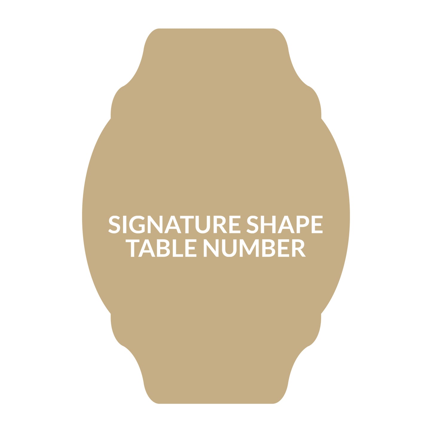 Full Color Print | Signature Shape | Custom Table Number - Shape S35